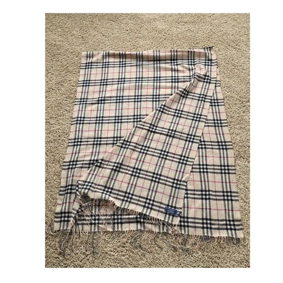 Burberry London 100% Cashmere Scarf Archive Beige Heritage Check Made in England - Picture 5 of 9